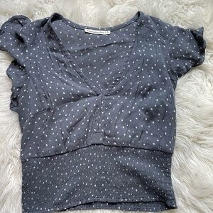 Abercrombie Gray Polka Dot Women's Top